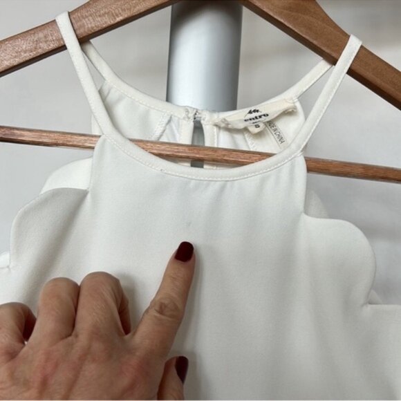 Entro Scalloped Babydoll Tank Top/Blouse/Shirt Sz S White - Picture 5 of 10